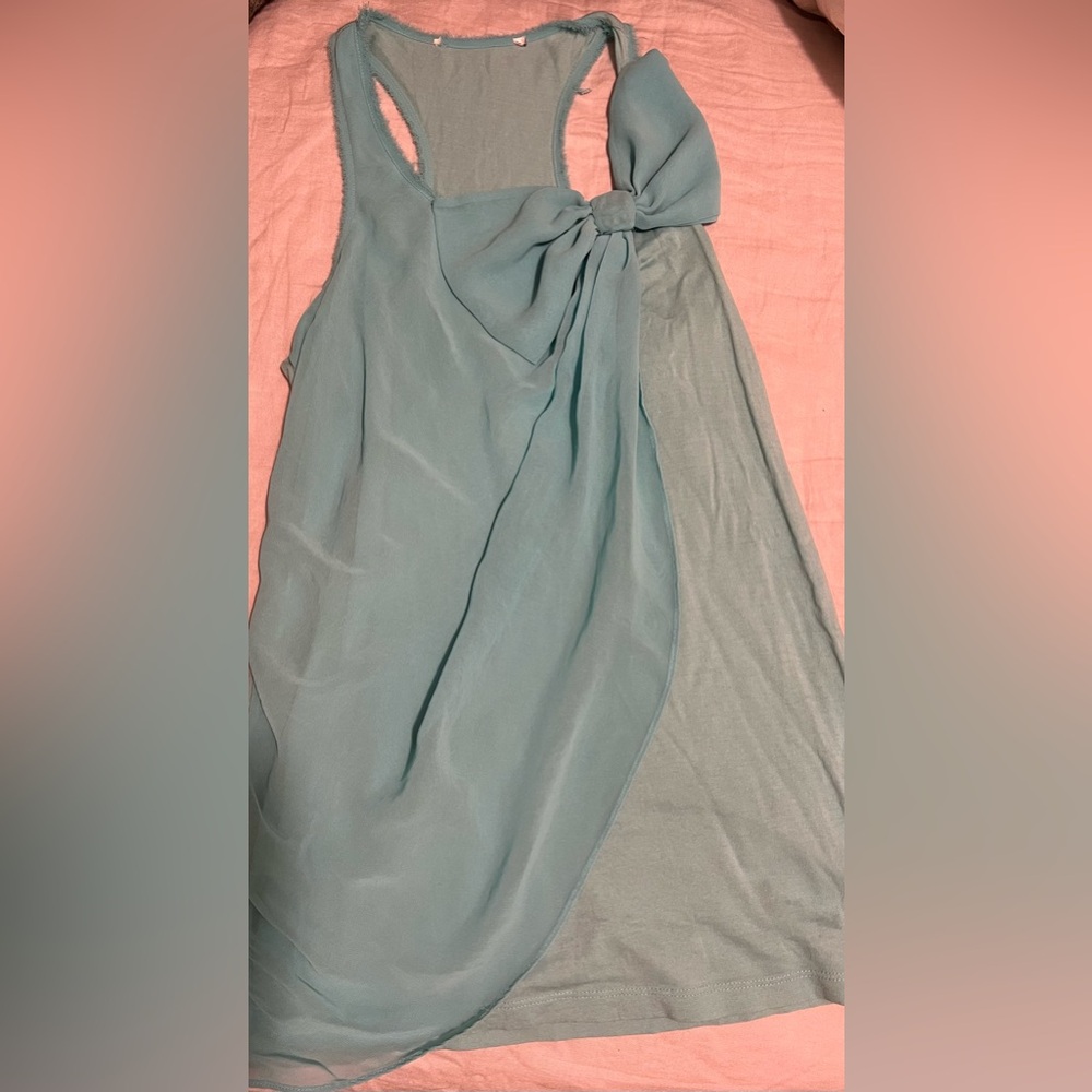 Blue bow blouse size small